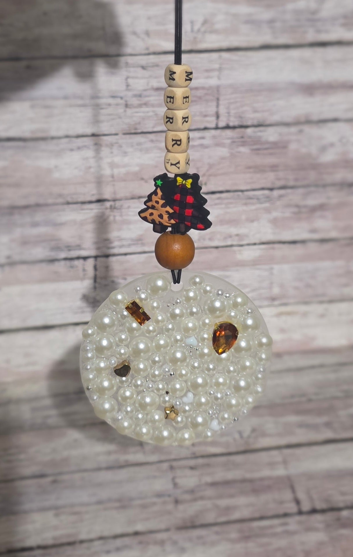 "Merry Christmas" rearview mirror charm