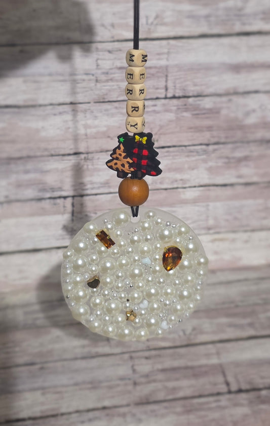 "Merry Christmas" rearview mirror charm