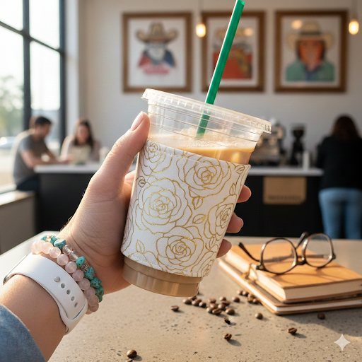 Reusable 100% cotton fabric CUP SLEEVES